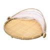 Bamboo Bread Basket Storage Display Basket Cover Net Dustproof Dishes Fruit Tray