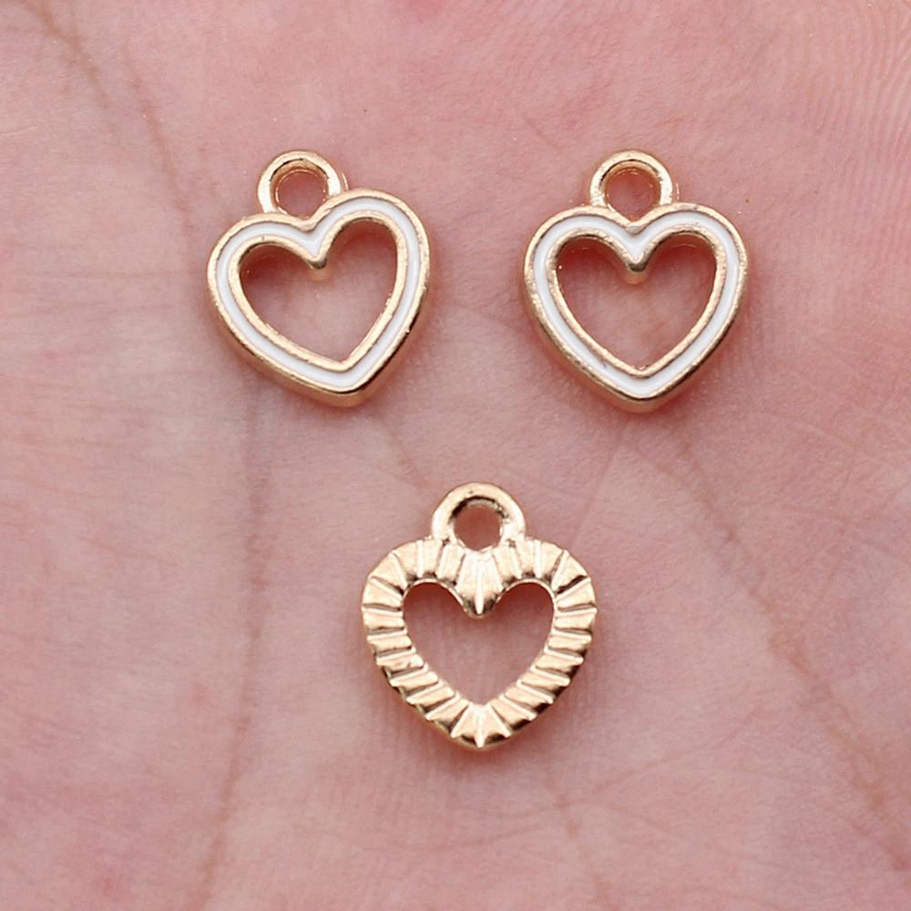 Charms Heart Enamel Pendants Wedding Jewelry Findings QC066