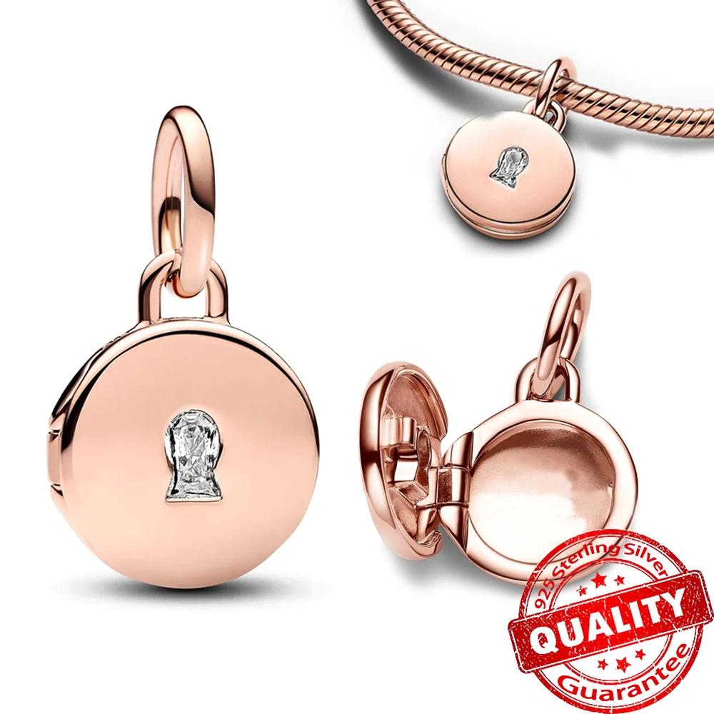 Rose Gold Copper Heart Shaped Bell Charm Fit Original Bracelet Infinity Mom Heart Pendant For Girls Jewelry Gift