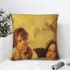 Angels Cherubs Raphael Santi Sistine Madonna Sweet Polyester Cushion Cover Home Office Decorative Kawaii Pillow Cover