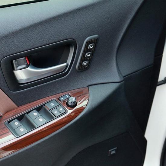 Carbon Fiber Interior Memory Seat Button Cover Trim For Toyota Sienna 2015-