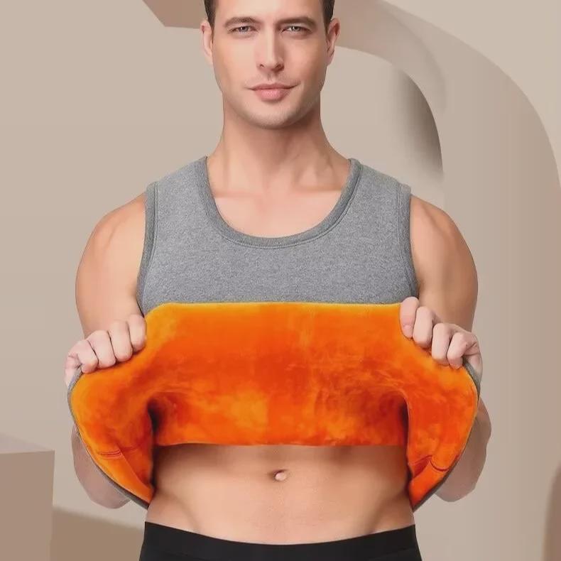 Pánska termo vesta bez rukávov: Zhrubnutý, zamatový dizajn so širokými ramenami na jeseň/zimu 2024