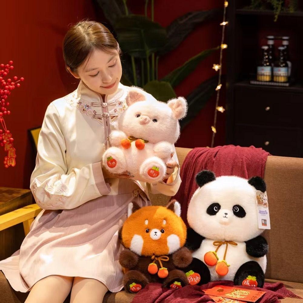 PP Cotton Persimmon Panda Plushies Dolls Fluffy Zoo Persimmon Stuffed Toy Decorate Present