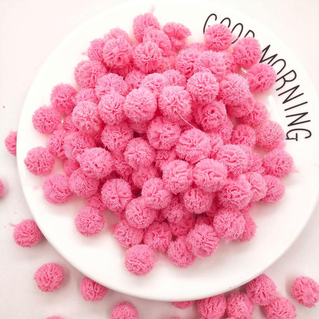 1,5 cm Doppelfarbiges Elastisches Netzblumen-Pompon-Spitzen-Haarschmuck, DIY Koreanischer Stil