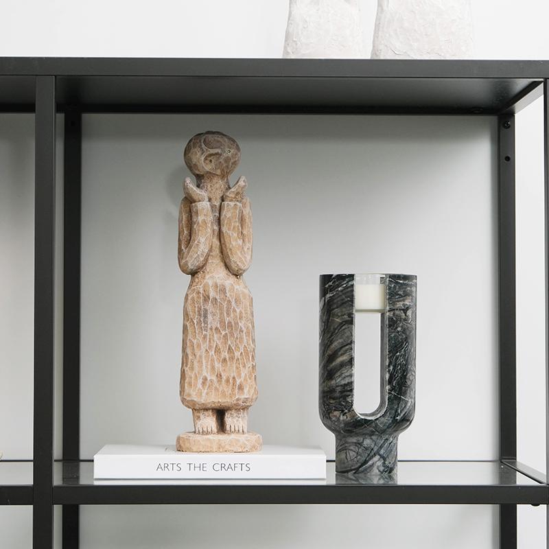 Artistic Human Sculpture Cement Imitation Stone Figurine Wabi-Sabi Resin Decorative Statue for Sample Room Creative Home Decor