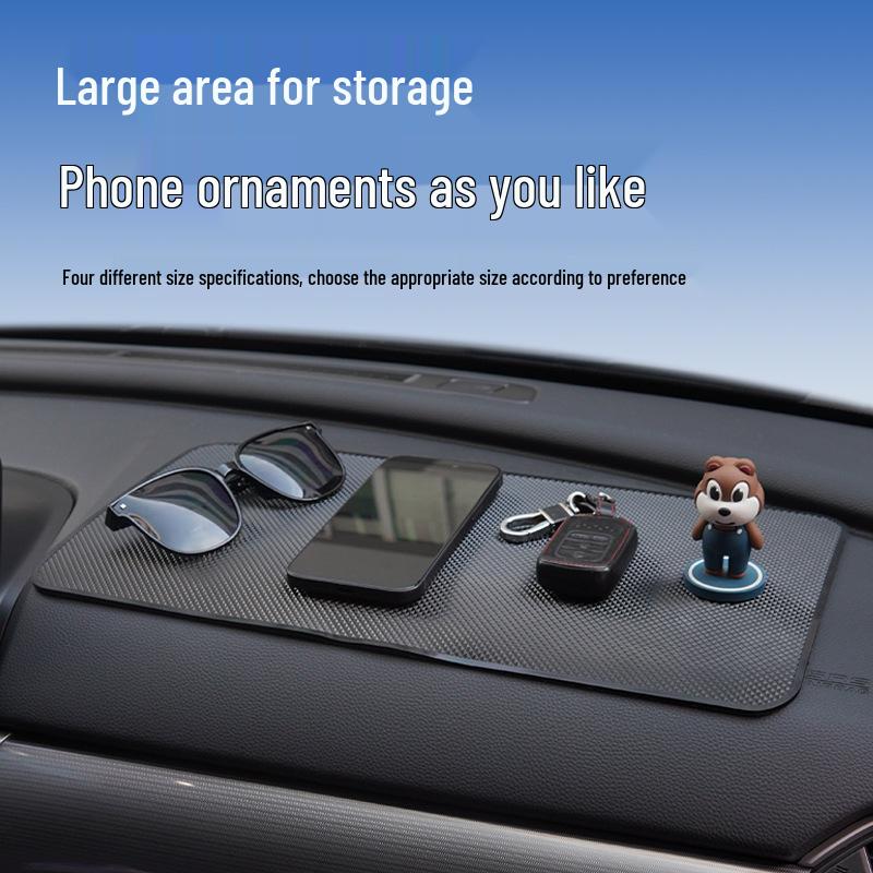 Heat-Resistant Car Dashboard Anti-Slip Pad with Grid Pattern