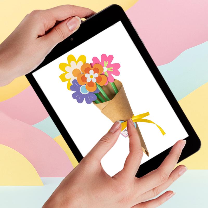 Flower Bouquet Craft Kit 24Pcs Teacher Appreciation Week Mother'S Day Flower Birthday Cards Diy Sister First Greeting Cards