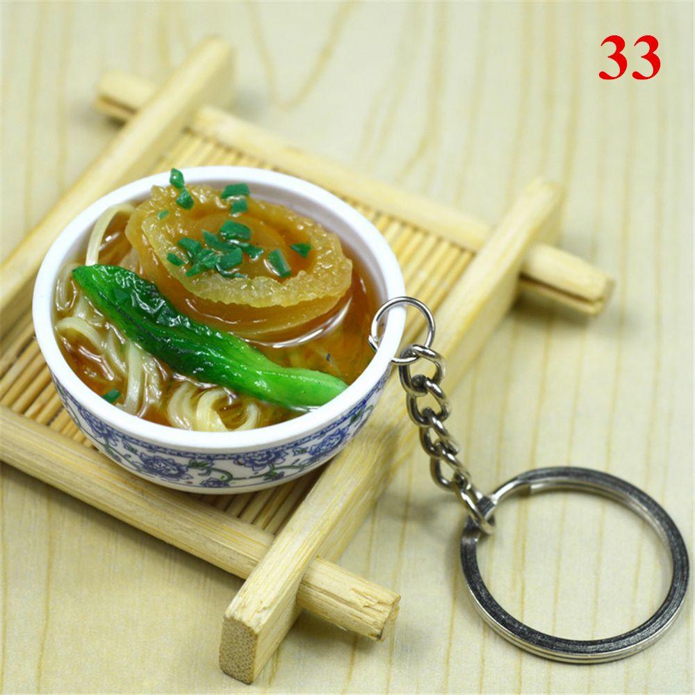 Buckle Mini Bowl Food Keychain Key Ring Simulation Chinese Food