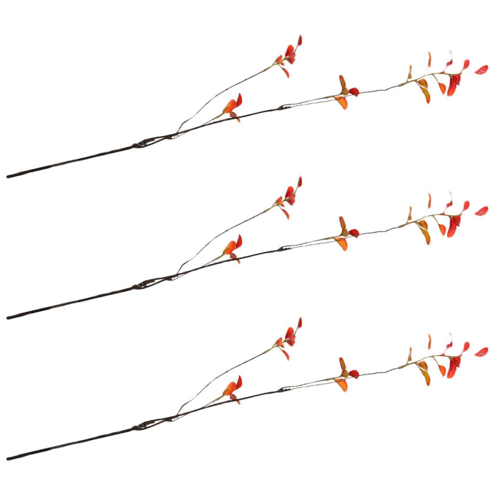 3Pcs Fake Leaf Branch Lifelike Simulation Leaves for DIY Crafts Home Decor Table Centerpiece Halloween Thanksgiving Faux Autumn
