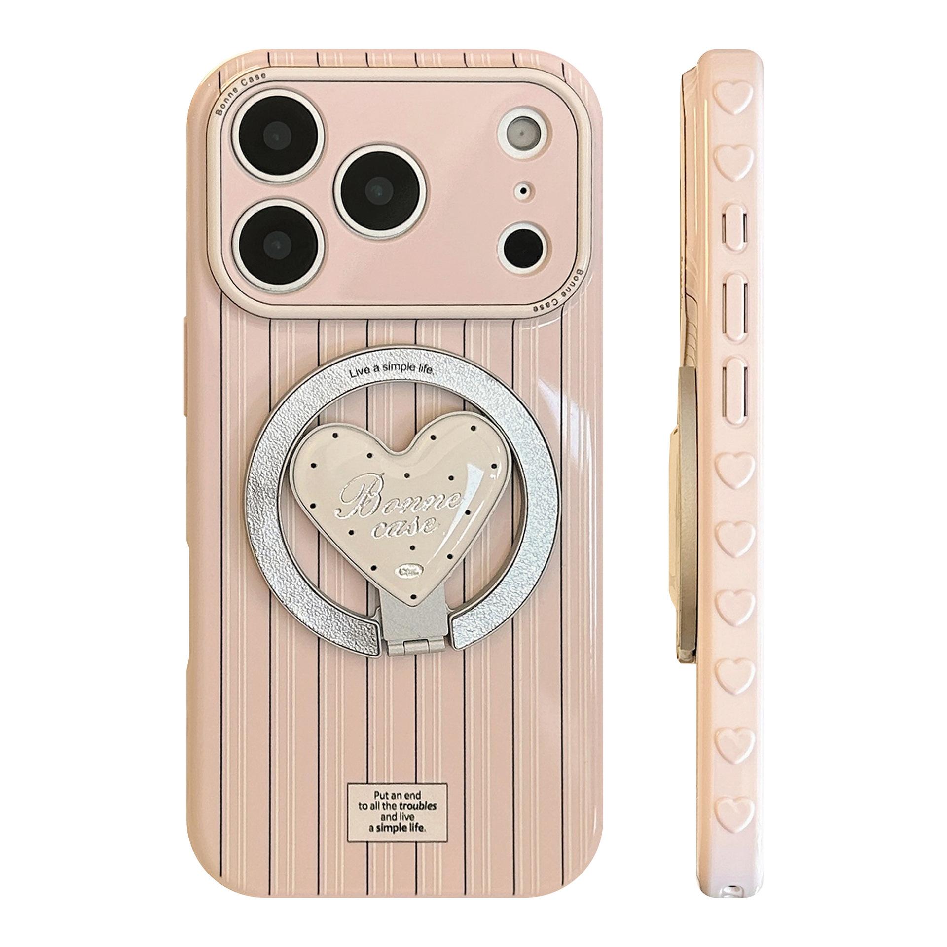 

Креативный чехол-подставка в полоску в форме сердца для iPhone 16, iPhone 17, iPhone 17 Pro Max iPhone 11