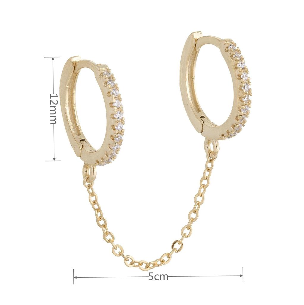 Stainless Steel Cubic Zirconia Hoop Earrings for Women Small Pendant Cartilage Helix Tragus Earring Piercing Jewelry