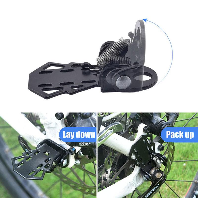 2Pcs MTB Rear Seat Footrest Mounted On Back Wheel Bike Pedals Folding Footboard Cycling Accessories Non-slip Bicycle Pedals