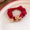 Zinc Zinc Alloy Zodiac Horse Hair Rope Wrinkle Chinese Children Hair Band Red Hair Scrunchies  Kids