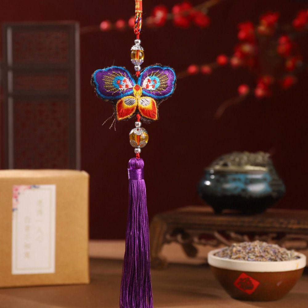 

Embroidery Craft Butterfly Sachet Ornaments Handmade Car Sachet Pendant Bedroom синій