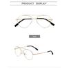 Men Women Double Bridge Eyeglasses Frame Metal Full Rim Pilot Glasses Frame With Spring Hinge For Optical Prescription Lenses
