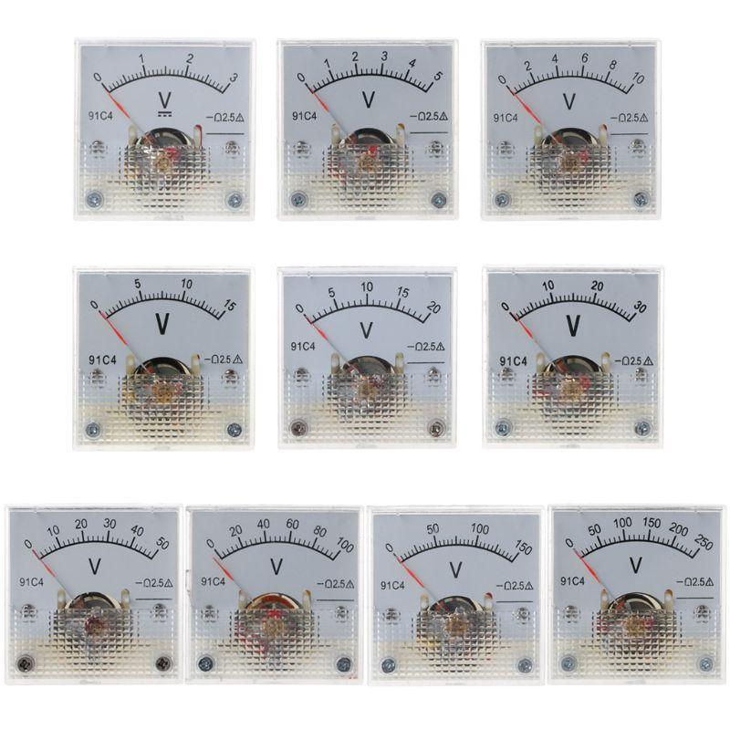 Dial Type DC Voltage Meter Voltmeter Analog Panel Rectangular Plastic Volt Tester 3/5/10/15/20/30/50/100/150/250V