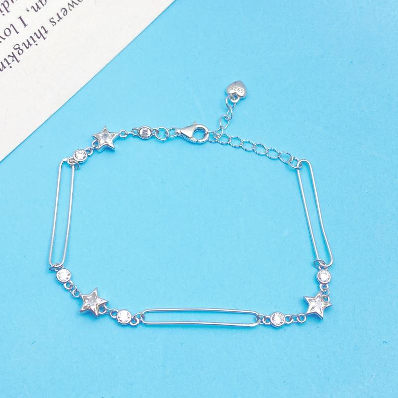 Elegant S925 Sterling Silver Paperclip Bracelet for Women - European  American Light Luxury Design 925 Silver
