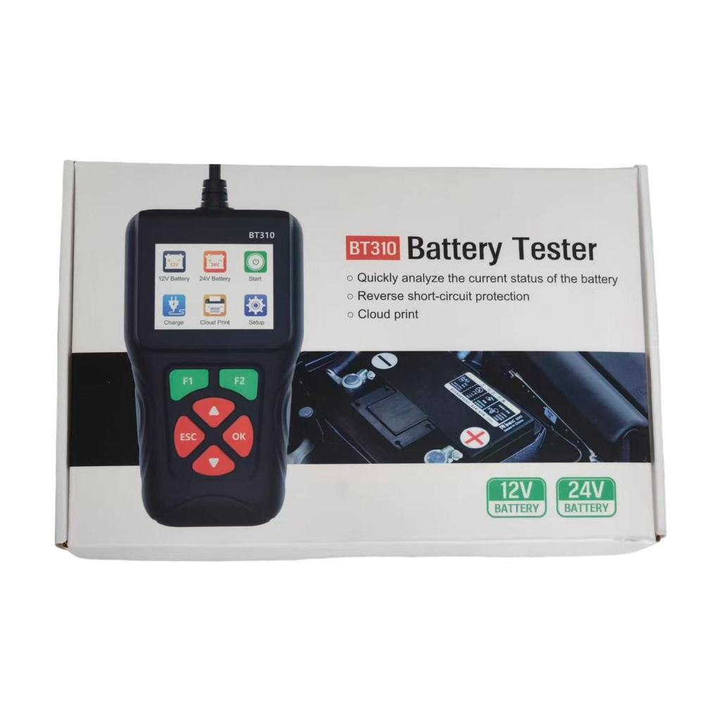 BT310 12V/24V Load Tester for Cars, Trucks, Motorcycles Truck Test Tool For Lead Acid AGM GEL EFP Batteries Charging Tester SOH