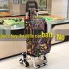 Folding Stair Climbing Shopping Cart: Portable Luggage Trailer & Small Hand Truck for Elderly and Grocery Use