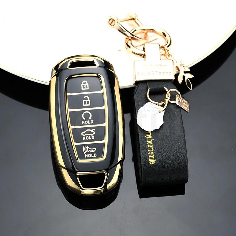 TPU Auto Shell Fob for Hyundai Elantra Grandeur Accent Solaris Sonata Palisade Kona Creta I20 I30 IX35 IX25 Car Key Case Cover
