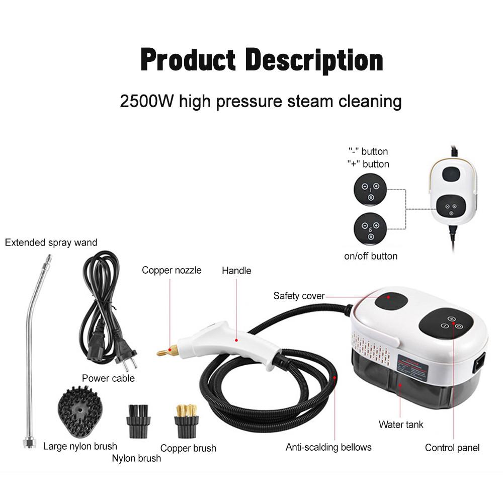 2500W High Pressure High Temperature Household Sterilization Steam Cleaner Handheld Kitchen Range Hood Steam Cleaning Machine