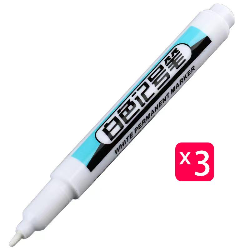 White Marker Oily Fine Tip Courier Waterproof Non-Fading Advertising Greeting Card Tire Glass Highlighter Pen Can Not Be Erased
