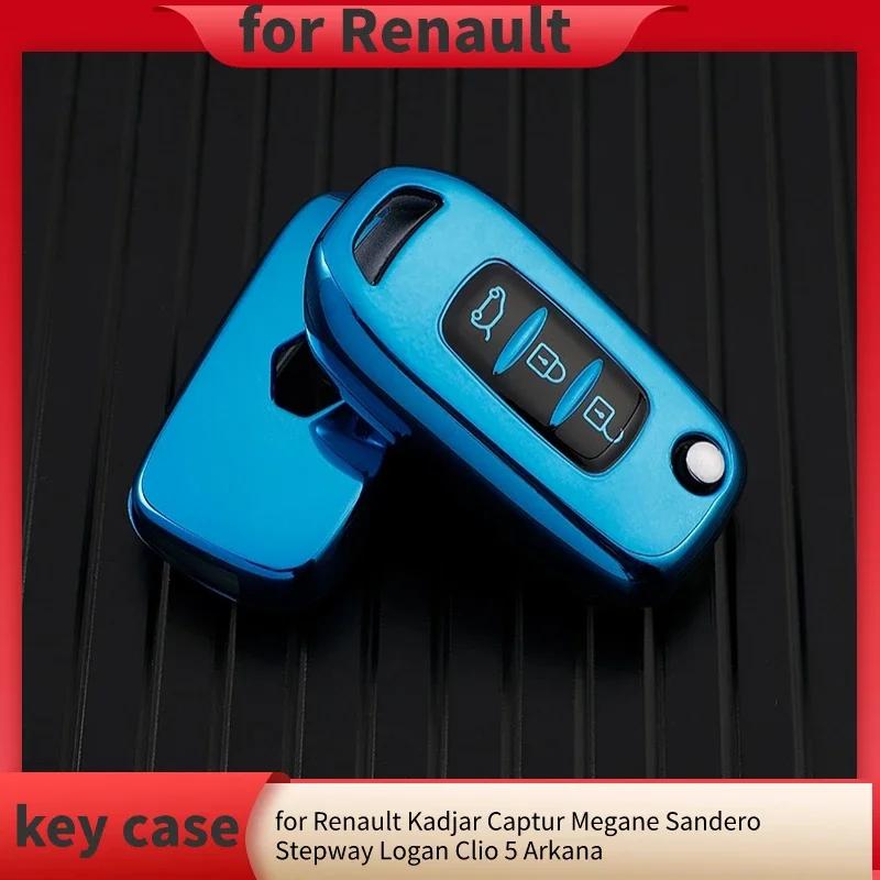 TPU Araba Çevirme Anahtar Kılıfı Renault Kadjar Captur Megane Sandero Stepway Logan Clio 5 Arkana Fob Kabuk Anahtarlık Aksesuarları