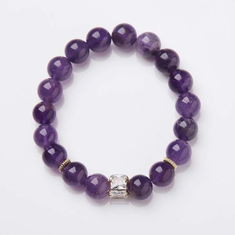 Handmade Purple Amethyst Crystal Bracelet Women With Natural Quartz Beads Boho Vintage Style