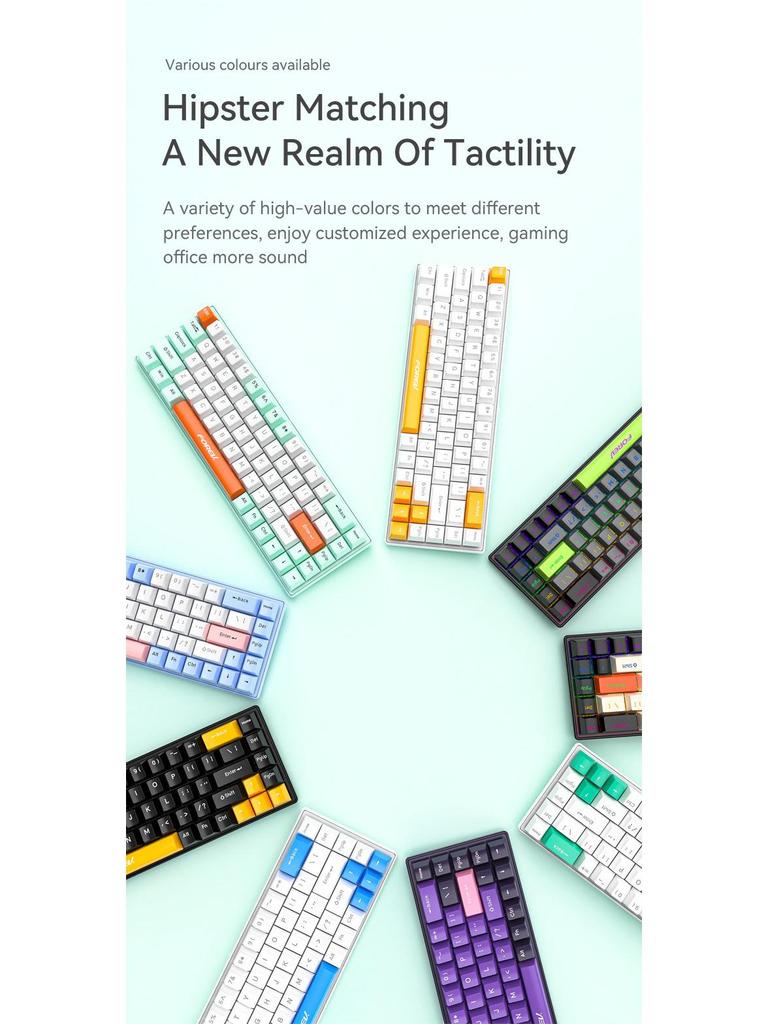 RGB Russian Co-branded Custom Three-Mode Wired Gaming Mechanical Keyboard