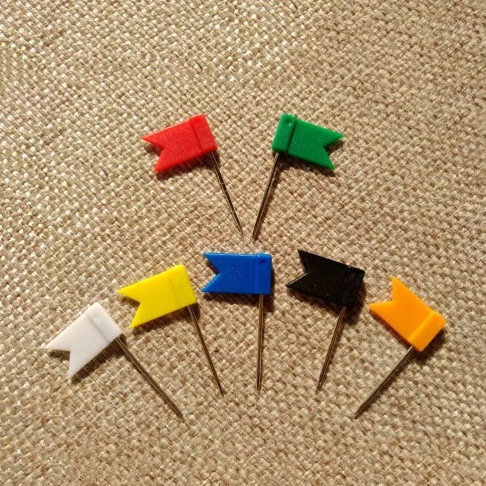 100pcs/box Bright Colors Colored Push Pins Easy Insert Reliable Material Map Pins Stable Fixing 100 Pieces Box Cork Board Pins