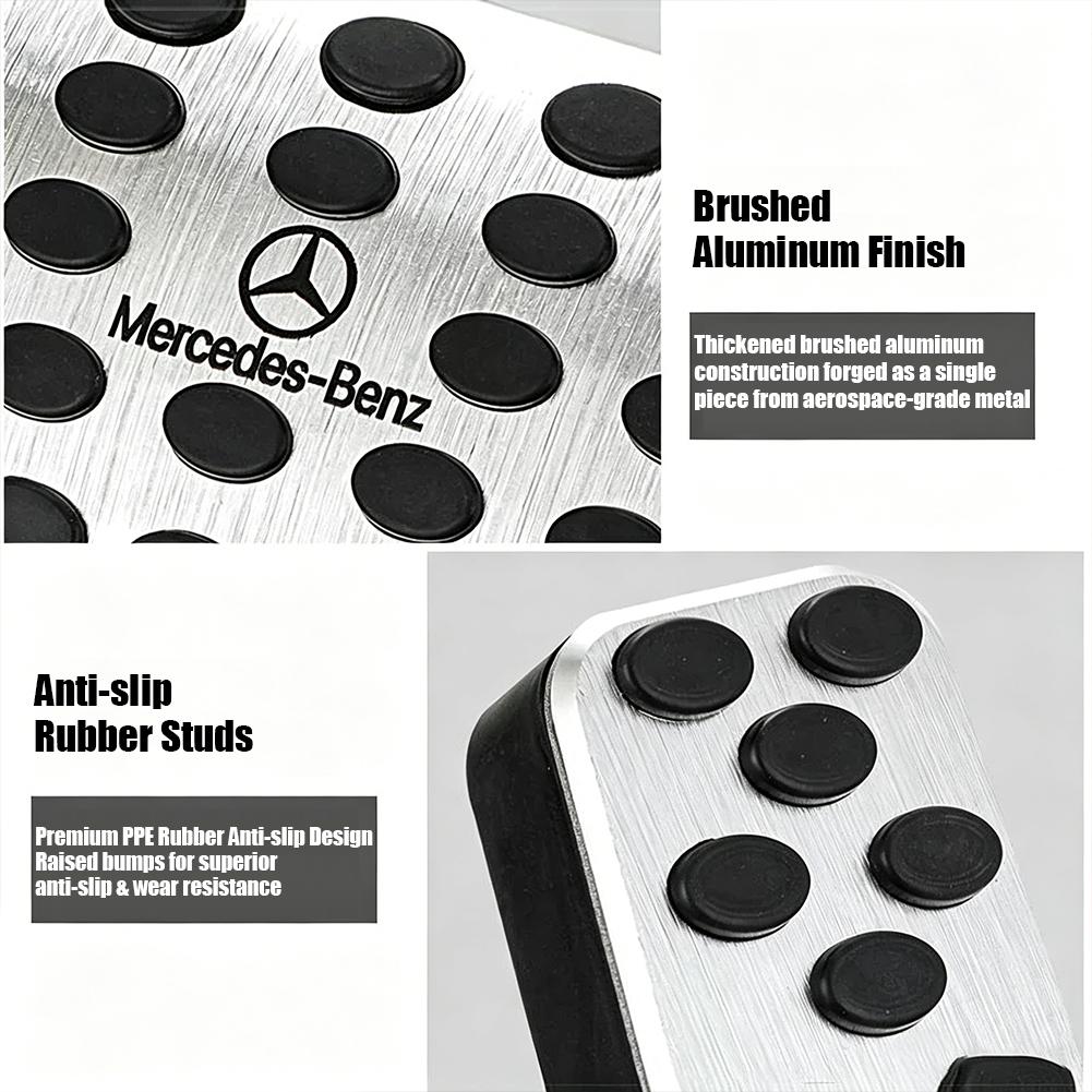 MEA4 Non-Slip Pedal Covers Aluminum Brake Accelerator Foot Pedal Interior Refit Parts For Mercedes Benz A B C E S GLC GLE GLS CLS GLB