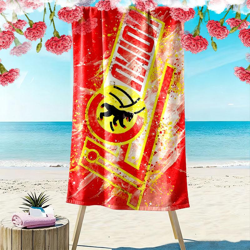 Union Berlin Logo Aufdruck Strandtuch, Großes Weiches Schnelltrocknendes Handtuch für Strand Camping Schwimmen