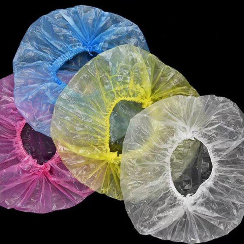 100Pcs Einweg Dusche Caps Baden Baden Wasserdichte Erwachsene Haar Trocknen Caps
