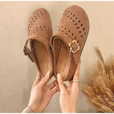 Neuer Stil Damen Wildleder Clogs Hausschuhe Sandalen mit weicher Innensohle und Fußgewölbeunterstützung Schuhe Outdoor Strand Wildleder Clogs Hausschuhe Damen Sandalen