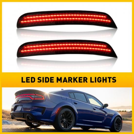 Front Bumper Rear Side Red Marker Signal For Lights Dodge 2015- Charger IP67