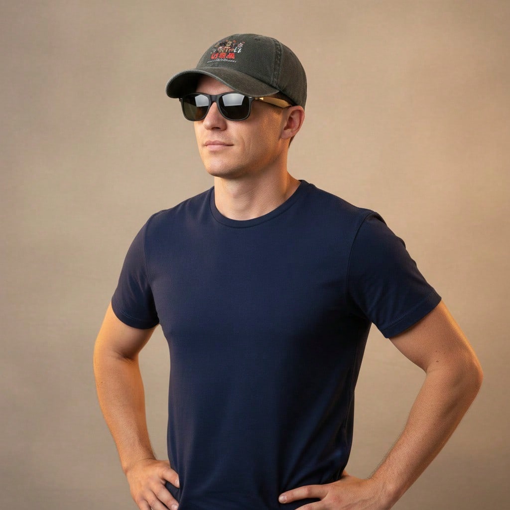[USA Dog Print Baseball Cap] Vintage Washed Adjustable Hat Unisex Breathable Soft Polyester Casual Outdoor Sports For 250Th Anniversary Celebration