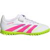 New Adidas Predator CLUB Anti Slip Wear Resistant Low Top Kids' Soccer Shoes White/Light Pink/Light Lemon Kids' ID3808