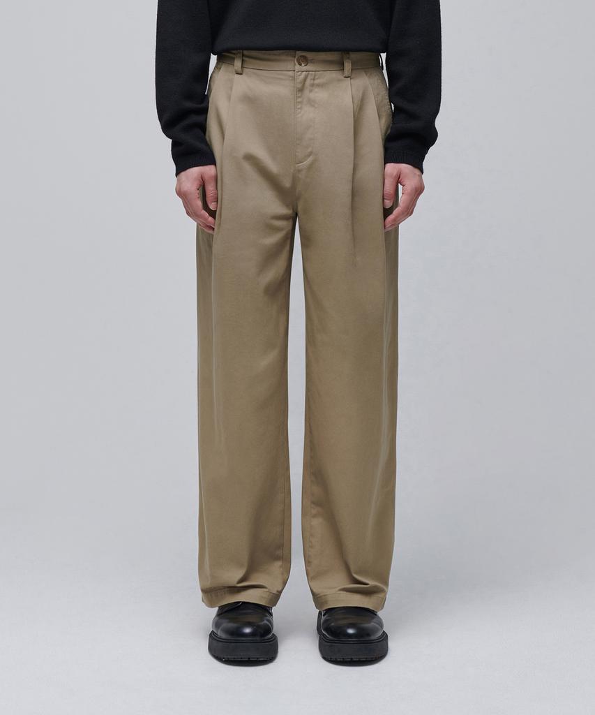 MUSINSA STANDARD Two-Tuck Wide Chino Pants [Beige]