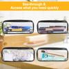 4 PCS Clear PVC Pencil Case School Exam Make Up Bag Travel Zip Pouch Zippered Clear Bag