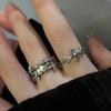 Cross-shaped Open-ring Women's Vintage Pair of Earrings, Light Luxury, Niche, High-end, Tailoring Ring