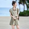Summer Casual Button-Up Cardigan and Pleated Shorts Two-Piece Set