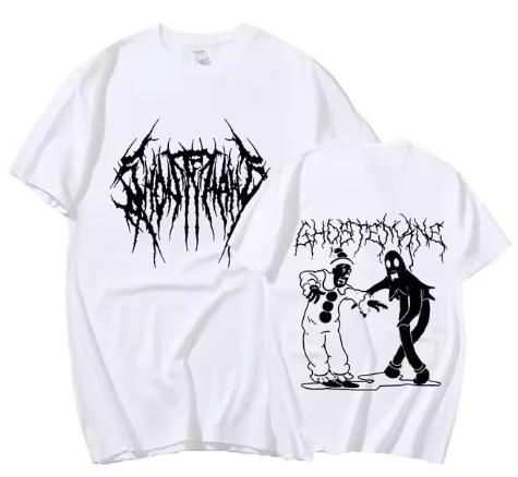 Hiphop metal gothic rock printed Tshirt fashionable and loose fit suitable for streetwear summer casual and sports wear