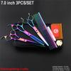 Pet Groomg Scissors Set 7 8 Ch Profional Japan 440C Dog Shears H Cuttg Thng Curved Scissors  Comb Bag
