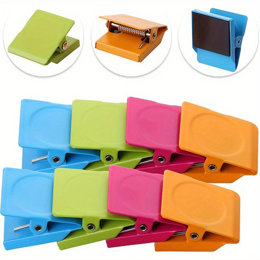 10PCS Colorful Mini Magnet Clamp Metal Round Photo Clips Durable Memo Clips  Fridge