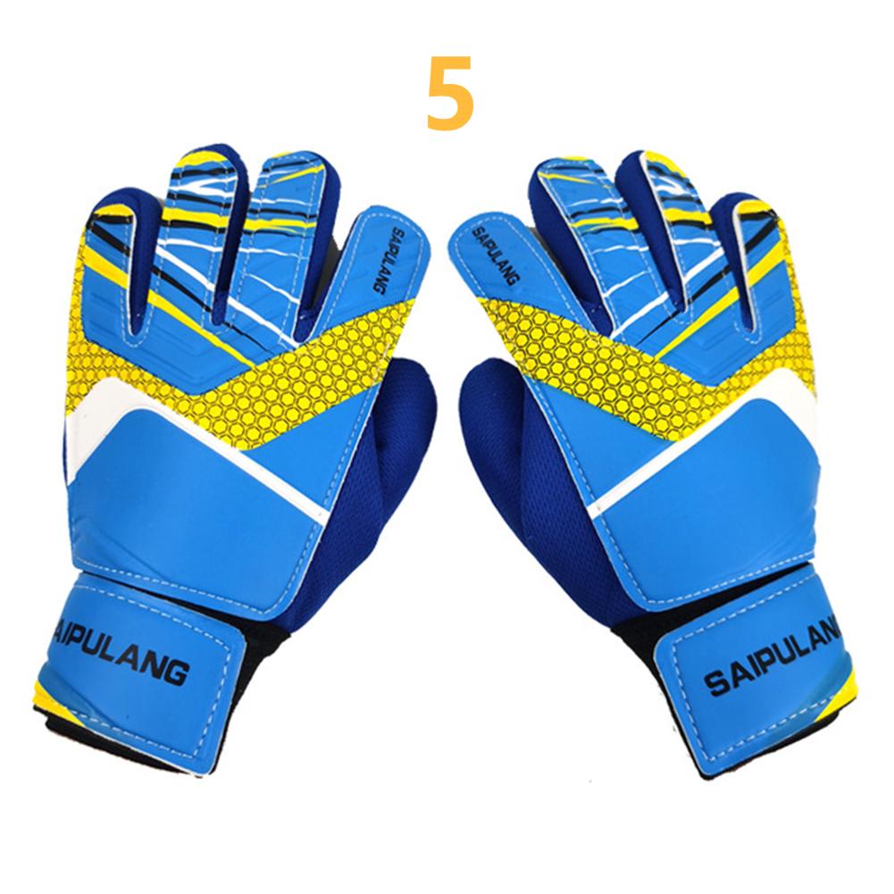 Gants de Gardien de But de Football pour Enfants Anti-Collision PU Gants de Gardien de But Antidérapants Ajustables Élastiques Doigts Entiers Accessoires de Sport