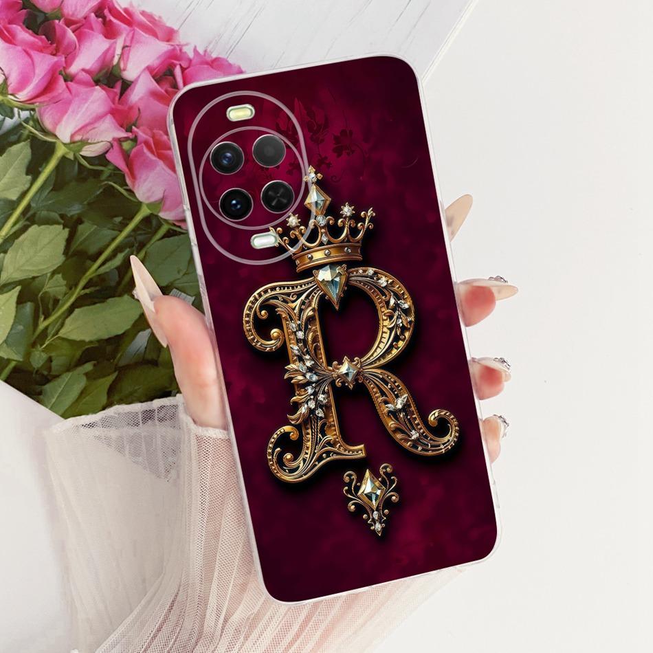 For Huawei Nova 15 15Pro Royal Crown Initial Letter Couple Phone Case For Huawei Nova15 Pro 15 Ultra Soft Silicone TPU Bumpers