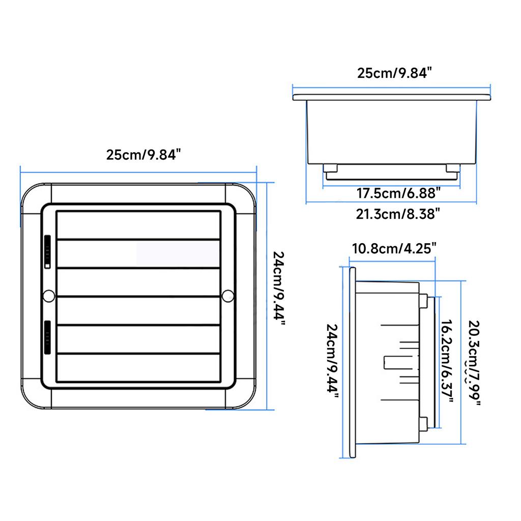 Upgraded RVs Side Vent Fan 3W 12V Vent Fan Low Noise Air Vent Ventilation Exhaust Fan Adjustable for Caravan Motorhome