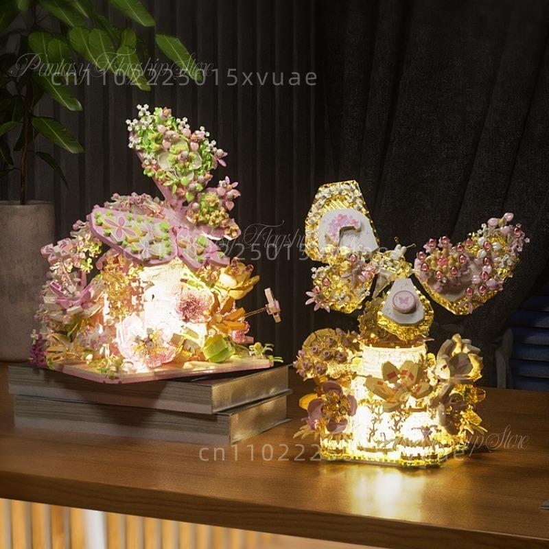 New Butterfly Building Blocks Assembly Simulation Flower DIY Model Assembly Toys Desktop Decoration Children's Birthday Gift