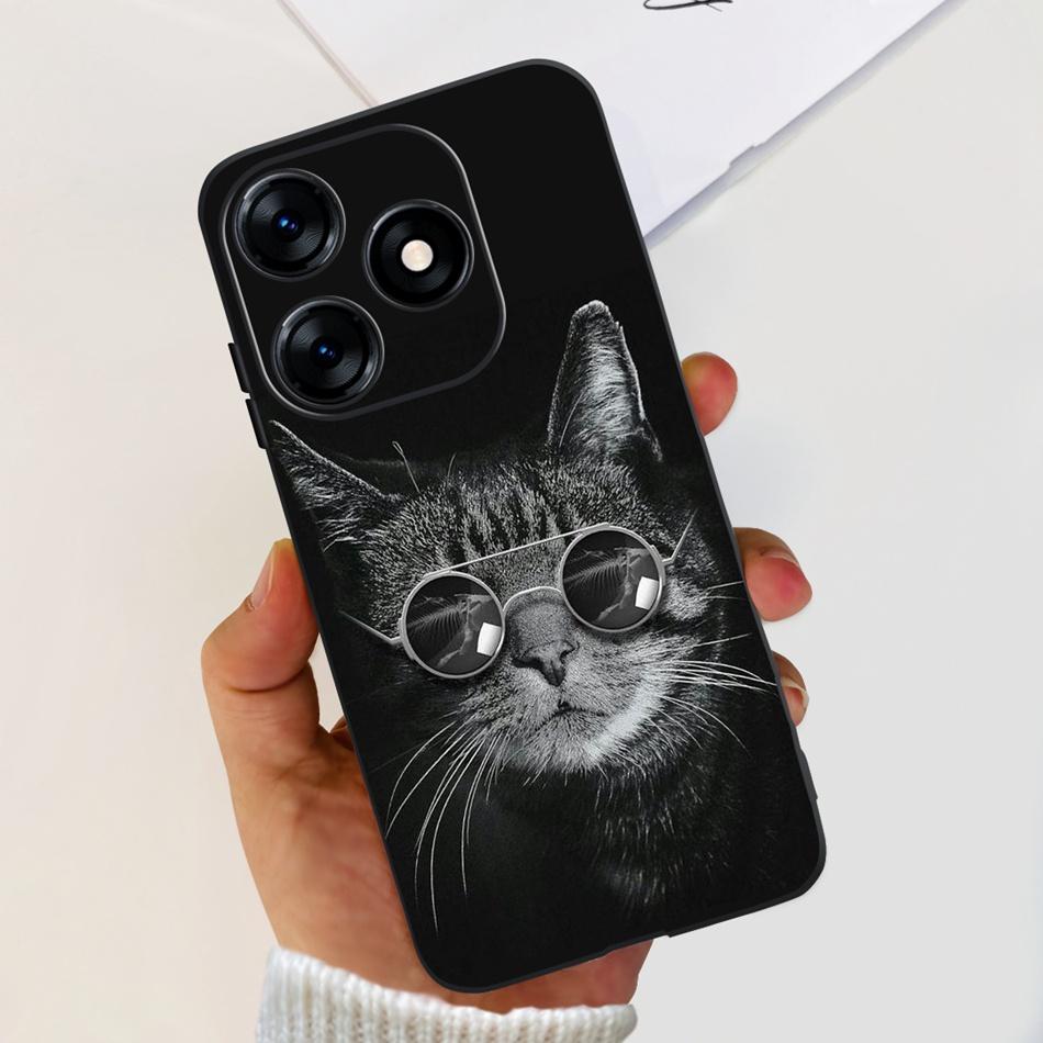 Phone Case For Tecno Spark 10 10C 2023 Fashion Flower Cat Butterfly Soft Silicone TPU Cases For Tecno Spark10 Spark10c KI5q KI5k