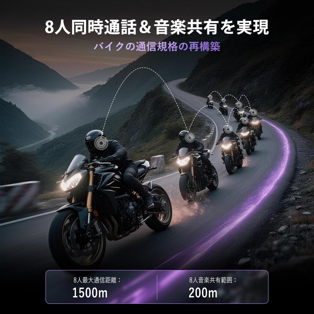 J-TREK Motorcycle Intercom JX01 Motorcycle Intercom Bluetooth 5.4 Improved Performance